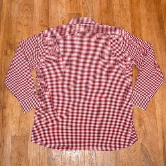 Gitman Brothers Red/White Gingham Check Button Up Shirt Sz 16/33 - Picture 2 of 4